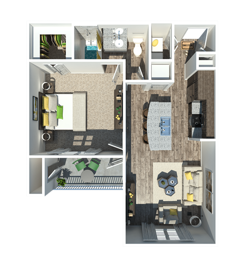 a 3d rendering of a floor plan of a house